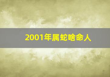 2001年属蛇啥命人