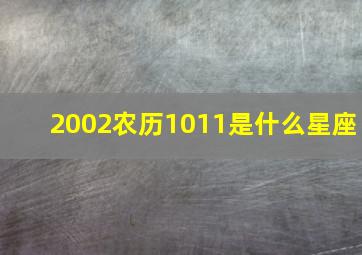 2002农历1011是什么星座