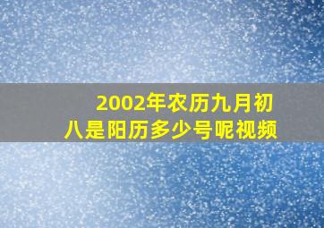 2002年农历九月初八是阳历多少号呢视频