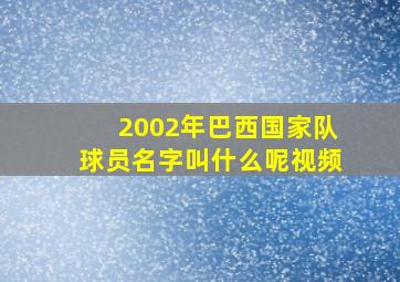 2002年巴西国家队球员名字叫什么呢视频