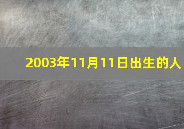 2003年11月11日出生的人