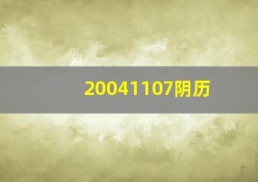 20041107阴历