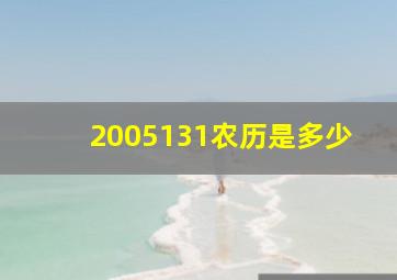 2005131农历是多少