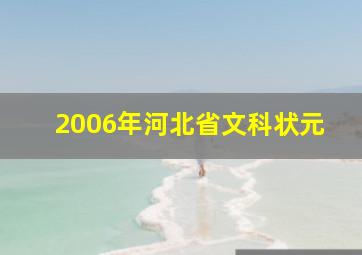 2006年河北省文科状元