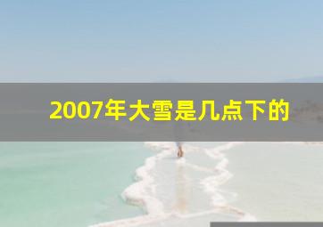 2007年大雪是几点下的