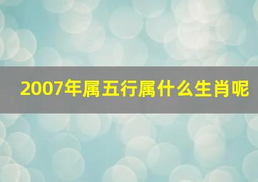 2007年属五行属什么生肖呢