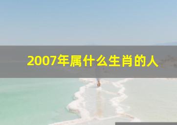 2007年属什么生肖的人