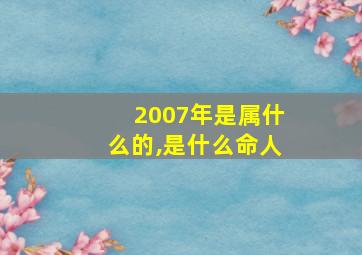 2007年是属什么的,是什么命人