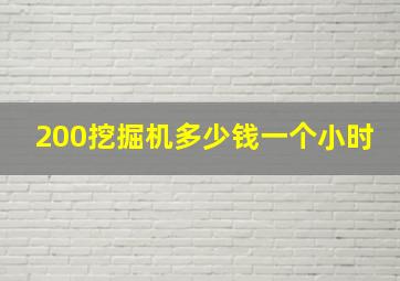 200挖掘机多少钱一个小时