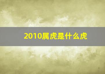 2010属虎是什么虎