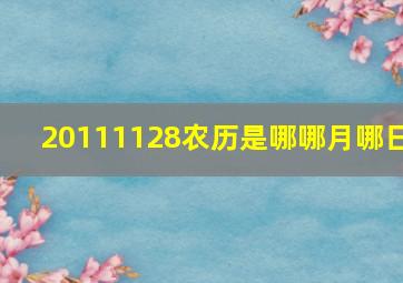 20111128农历是哪哪月哪日