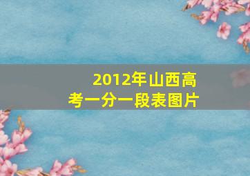 2012年山西高考一分一段表图片