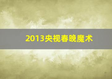 2013央视春晚魔术