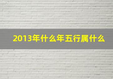 2013年什么年五行属什么