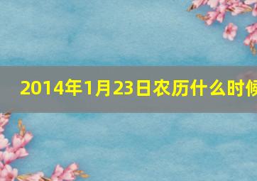 2014年1月23日农历什么时候