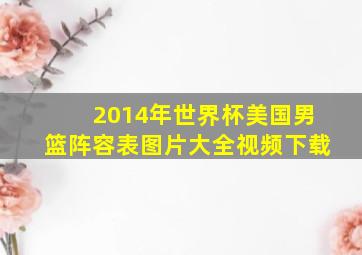 2014年世界杯美国男篮阵容表图片大全视频下载