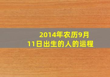 2014年农历9月11日出生的人的运程