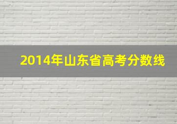 2014年山东省高考分数线