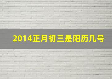 2014正月初三是阳历几号