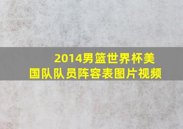 2014男篮世界杯美国队队员阵容表图片视频