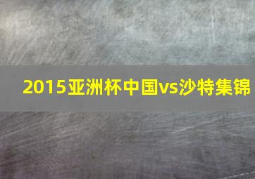 2015亚洲杯中国vs沙特集锦