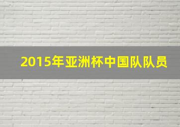 2015年亚洲杯中国队队员