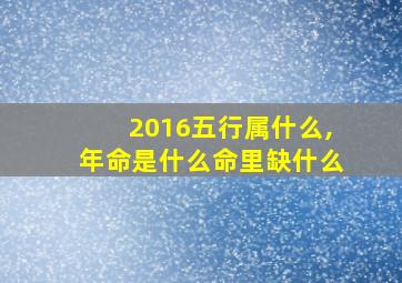 2016五行属什么,年命是什么命里缺什么