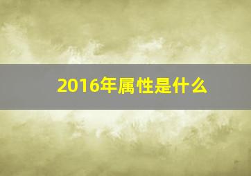 2016年属性是什么