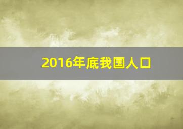 2016年底我国人口