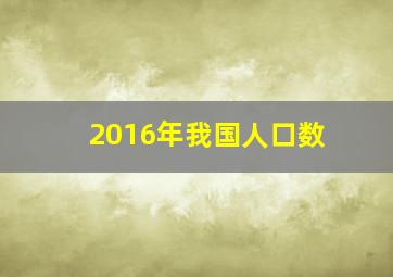 2016年我国人口数