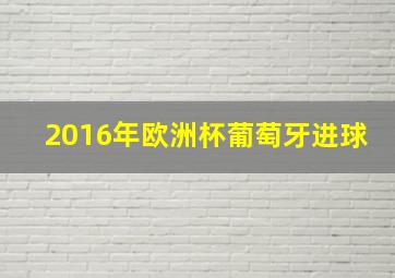 2016年欧洲杯葡萄牙进球