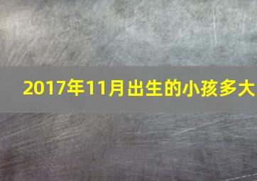 2017年11月出生的小孩多大