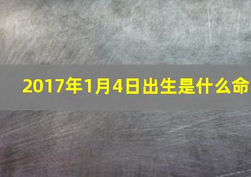 2017年1月4日出生是什么命