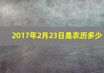 2017年2月23日是农历多少