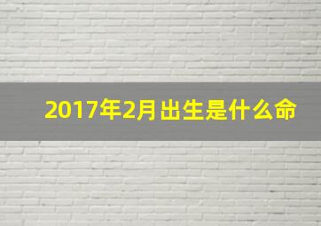 2017年2月出生是什么命