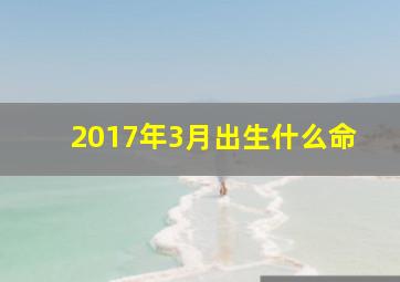 2017年3月出生什么命