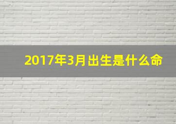 2017年3月出生是什么命