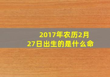 2017年农历2月27日出生的是什么命