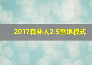 2017森林人2.5雪地模式