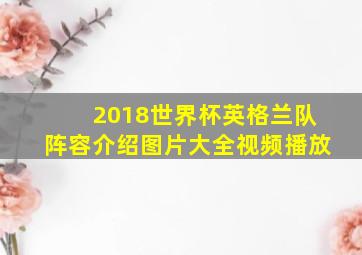 2018世界杯英格兰队阵容介绍图片大全视频播放