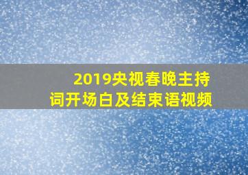 2019央视春晚主持词开场白及结束语视频