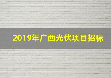 2019年广西光伏项目招标