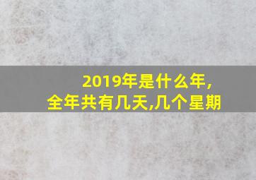 2019年是什么年,全年共有几天,几个星期