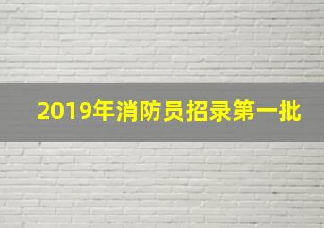 2019年消防员招录第一批