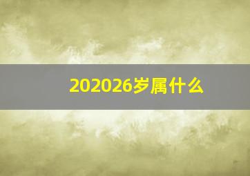 202026岁属什么