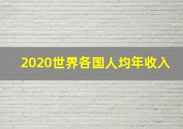 2020世界各国人均年收入