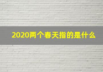 2020两个春天指的是什么