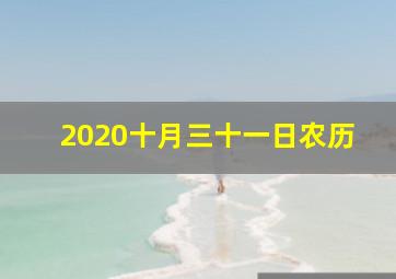 2020十月三十一日农历