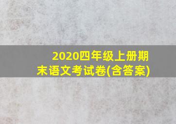 2020四年级上册期末语文考试卷(含答案)