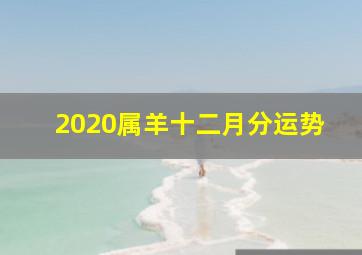 2020属羊十二月分运势